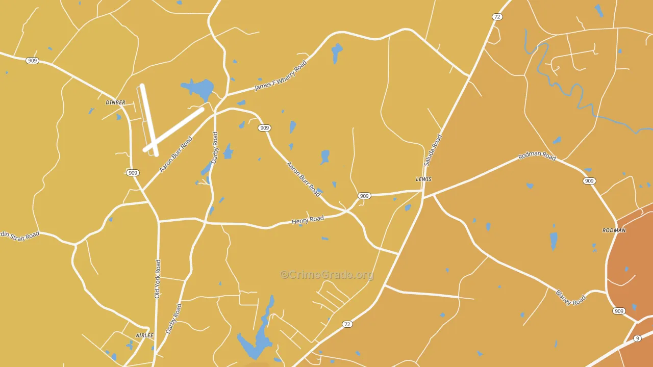 Lewis, SC Map of Burglary Rates