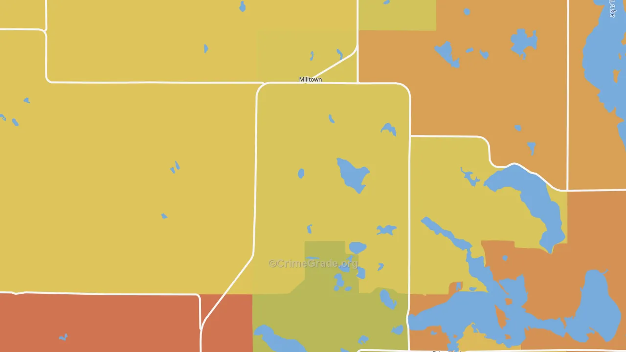 Lewis, WI Map of Burglary Rates