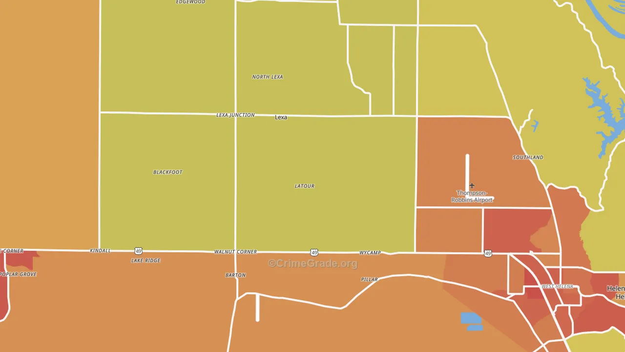Lexa, AR Map of Burglary Rates