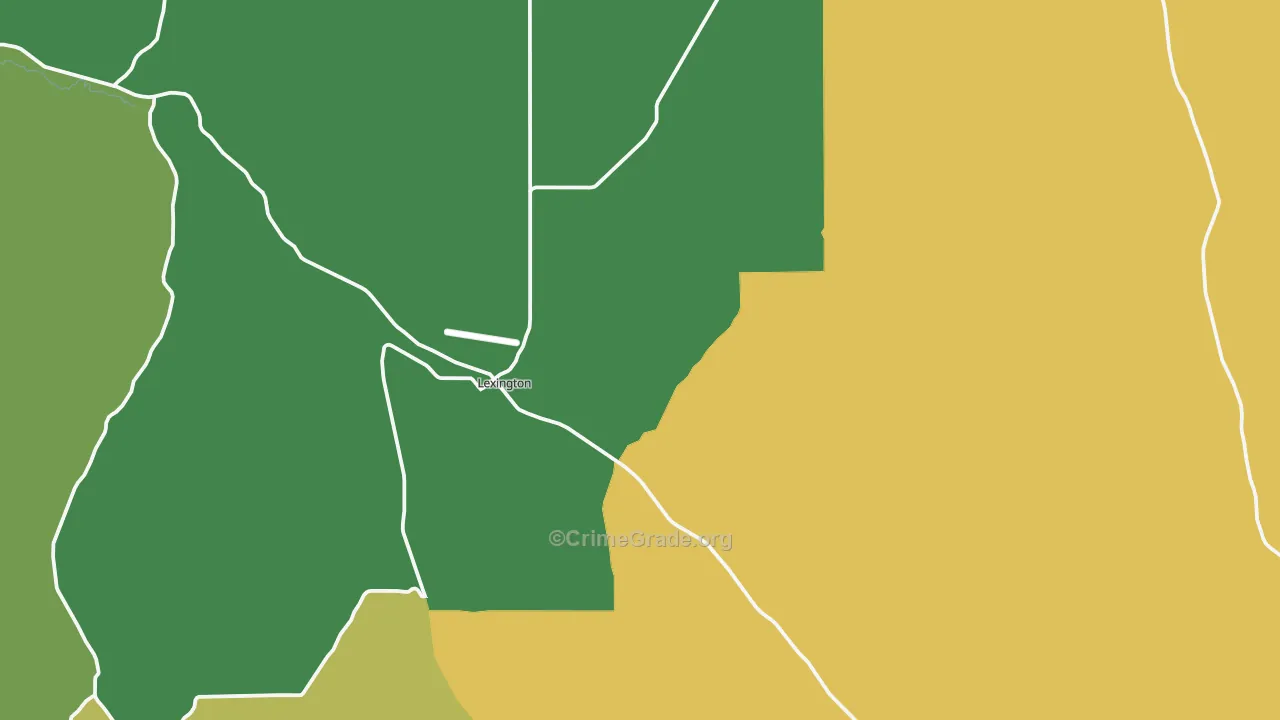 Lexington, OR Map of Burglary Rates