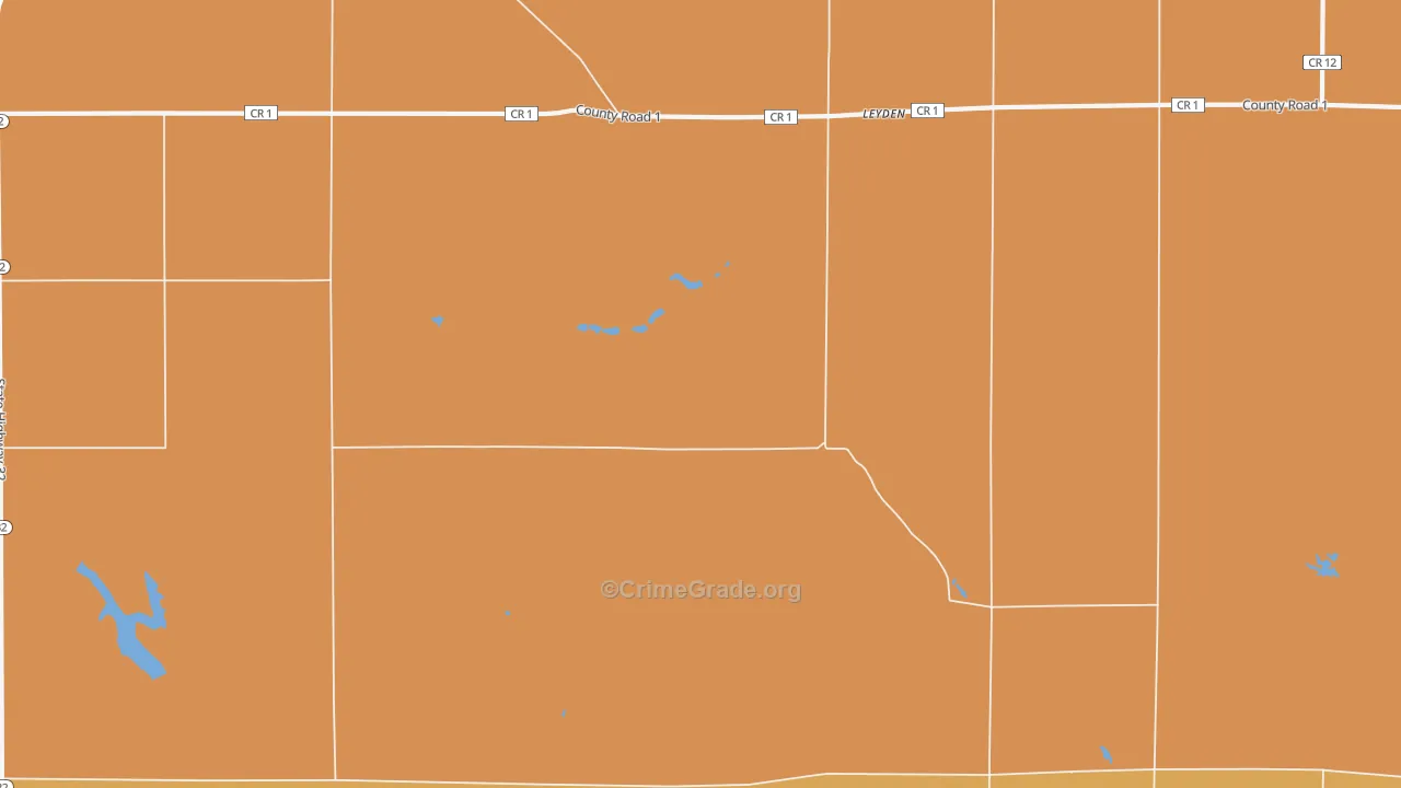 Leyden, ND Map of Burglary Rates