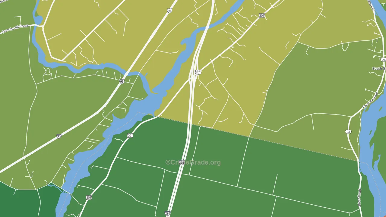 Libby Hill, ME Map of Burglary Rates