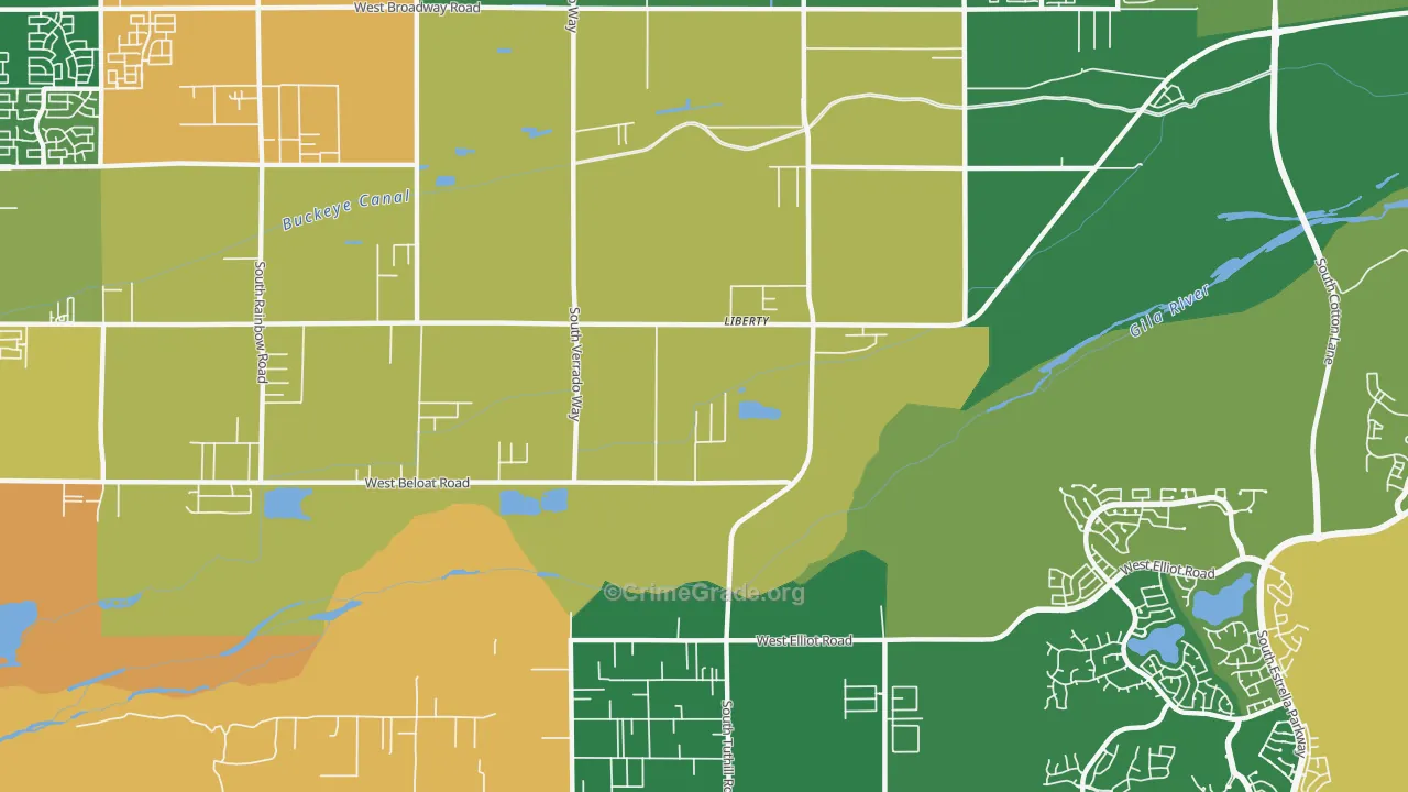 Liberty, AZ Map of Burglary Rates
