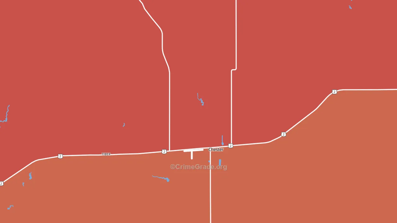 Liberty County, MT Map of Burglary Rates