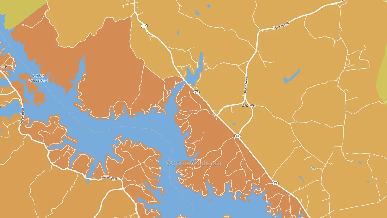 Liberty Hill, SC Map of Burglary Rates