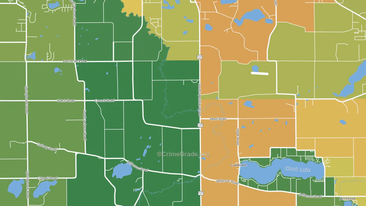 Liberty, MI Map of Burglary Rates