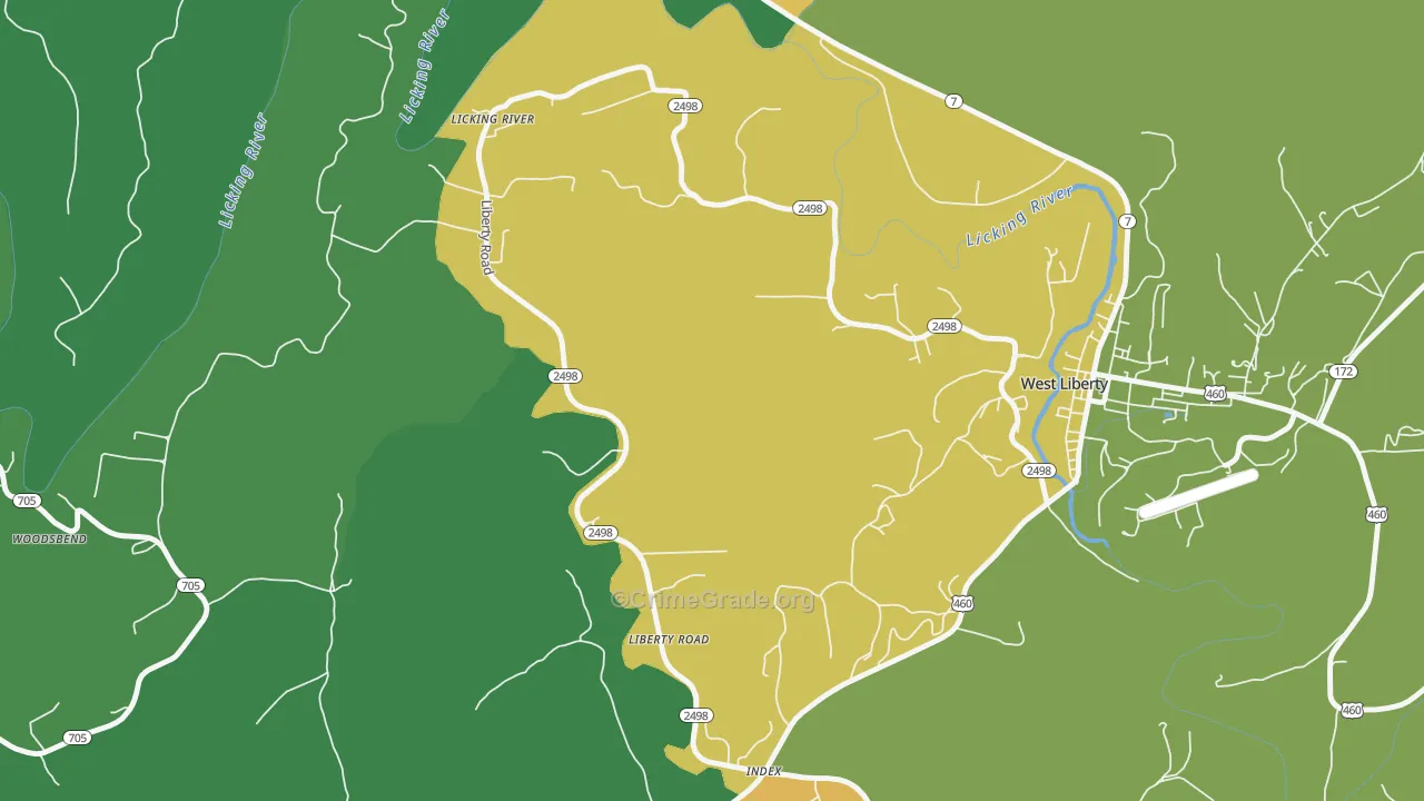 Liberty Road, KY Map of Burglary Rates
