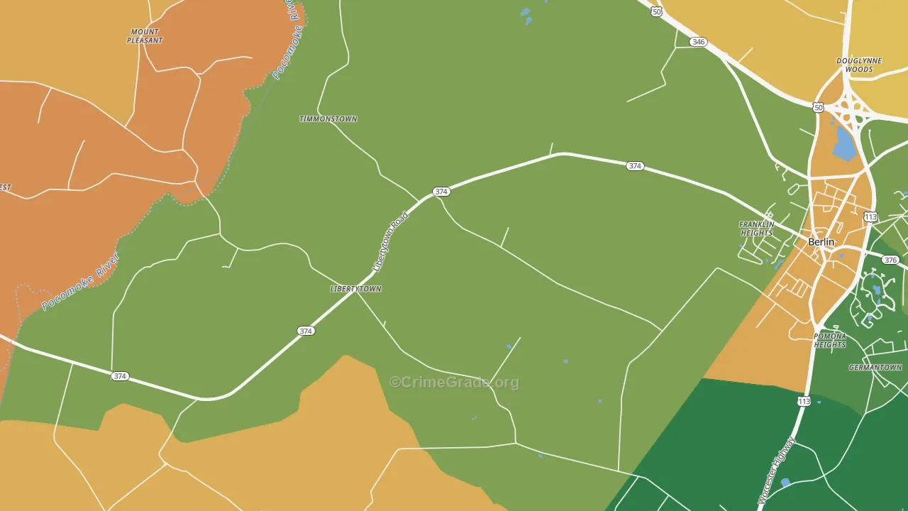 Libertytown, MD Map of Burglary Rates