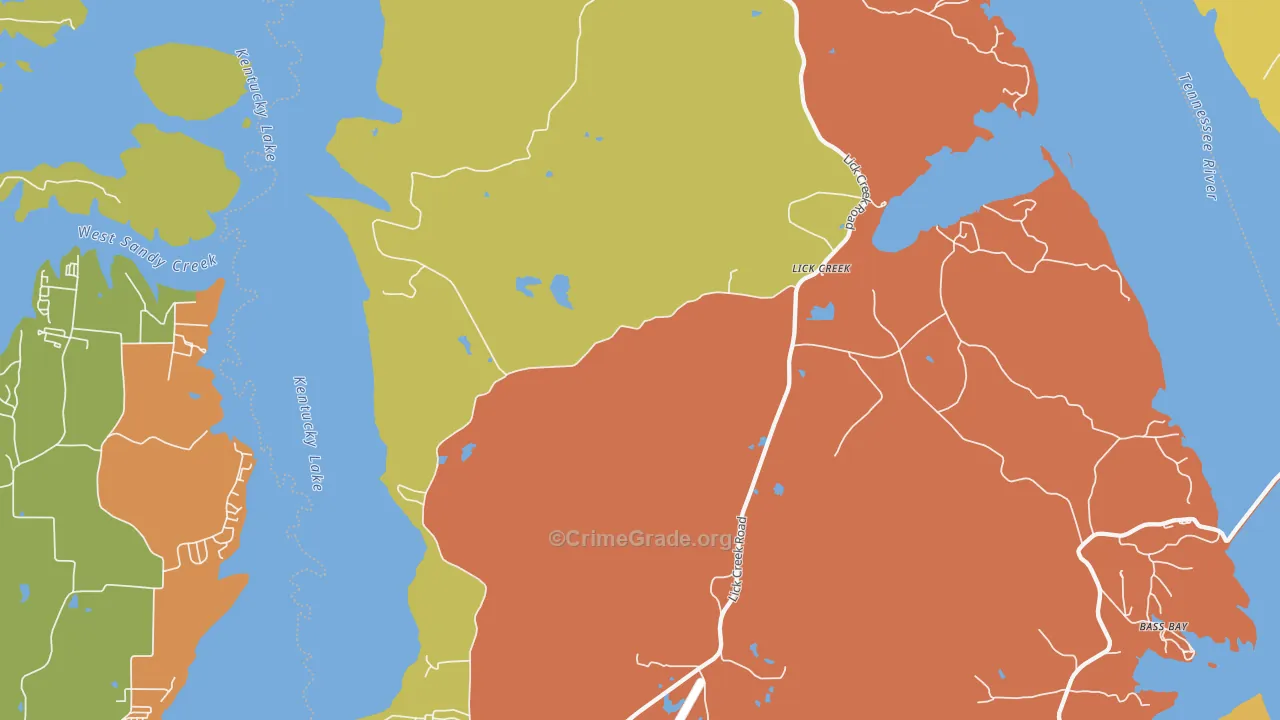 Lick Creek, TN Map of Burglary Rates