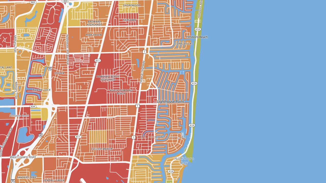 Lighthouse Point, FL Map of Burglary Rates