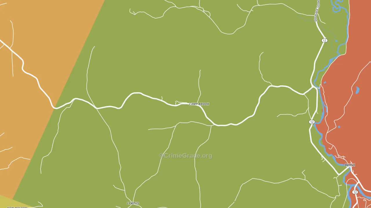 Lilliesville, VT Map of Burglary Rates