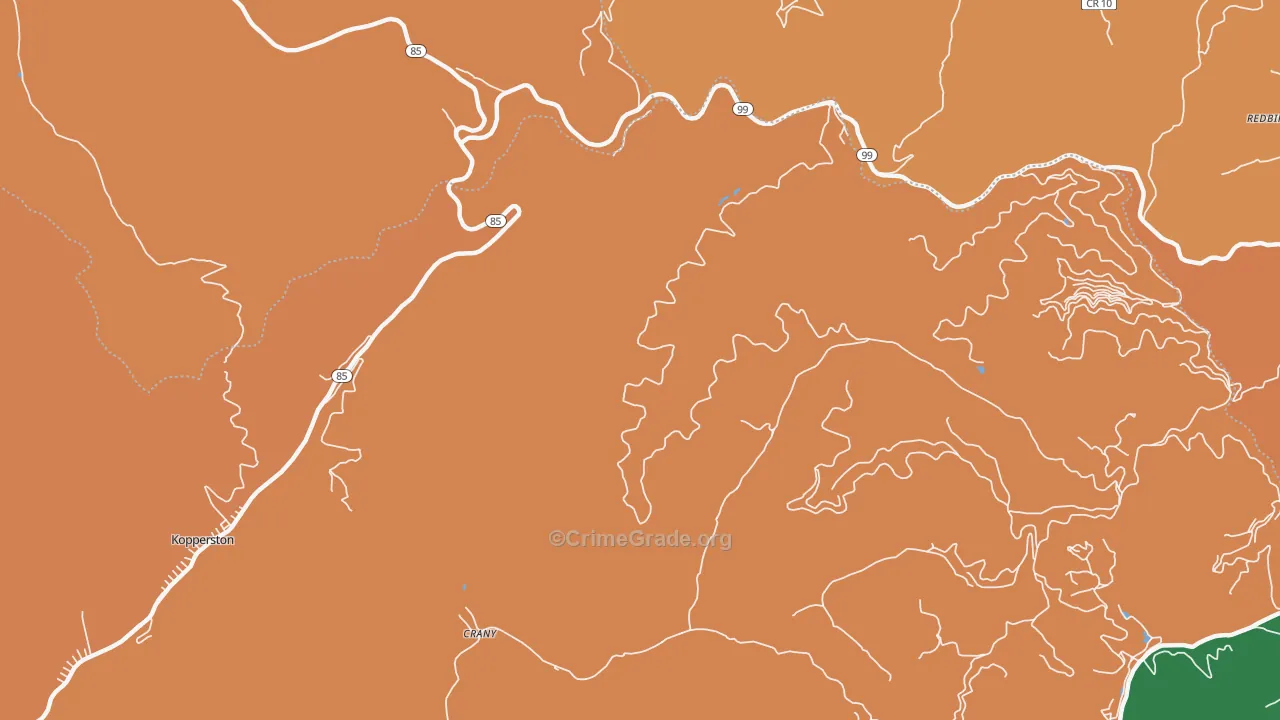 Lillyhaven, WV Map of Burglary Rates