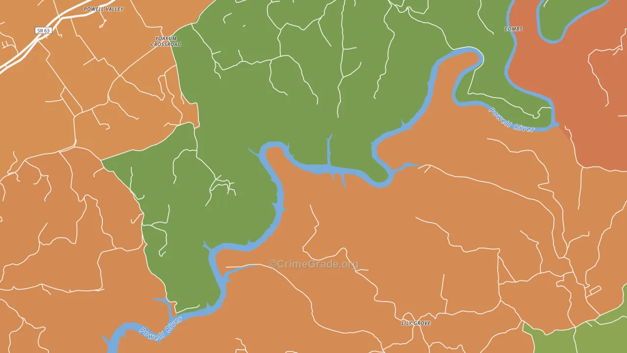 Lily Grove, TN Map of Burglary Rates