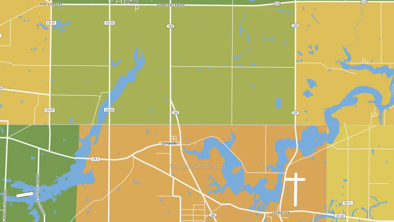 Limaville, OH Map of Burglary Rates
