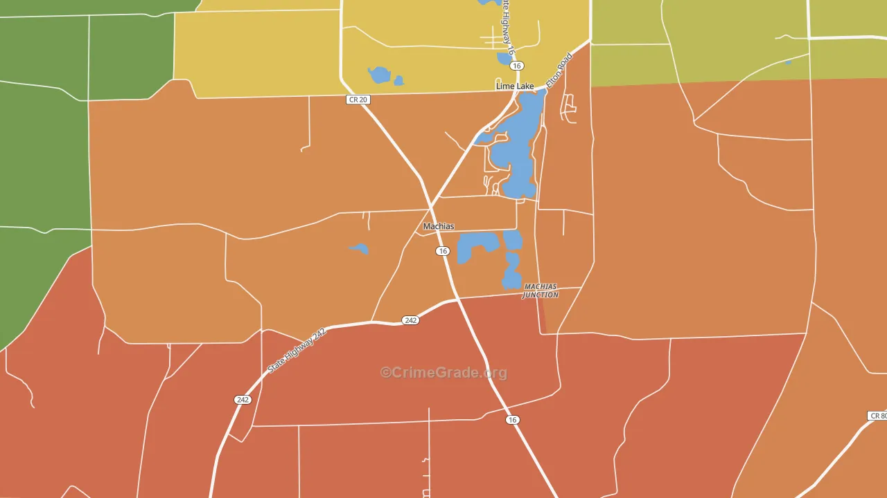 Lime Lake, NY Map of Burglary Rates