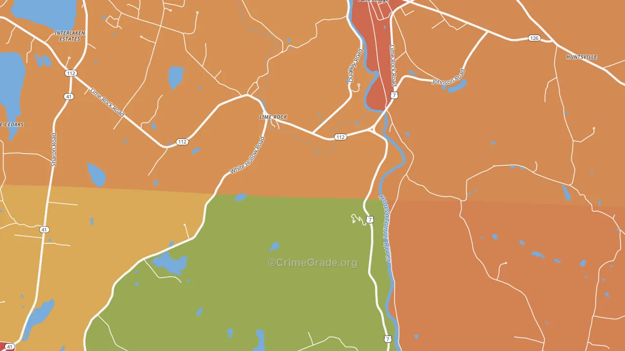 Lime Rock, CT Map of Burglary Rates