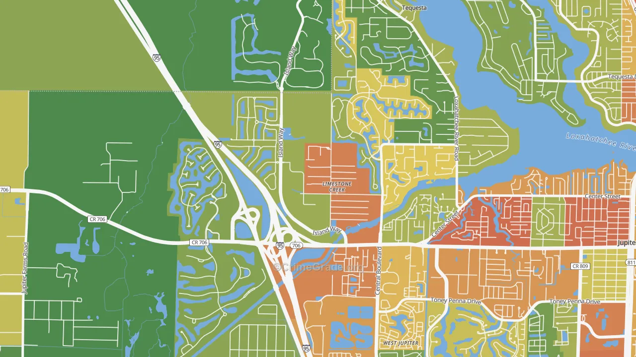 Limestone Creek, FL Map of Burglary Rates