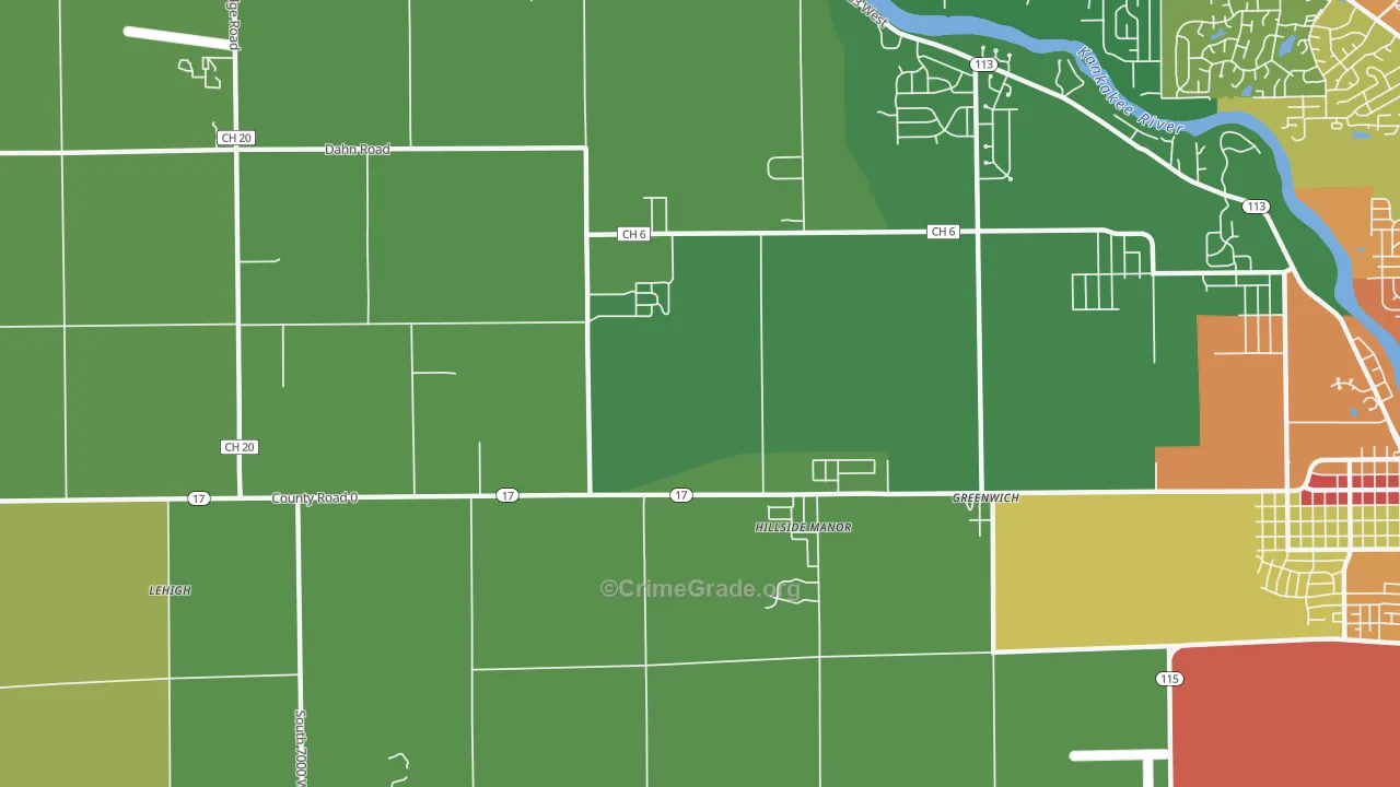 Limestone, IL Map of Burglary Rates