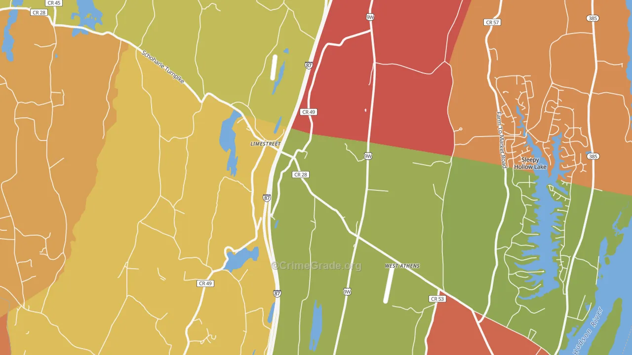 Limestreet, NY Map of Burglary Rates