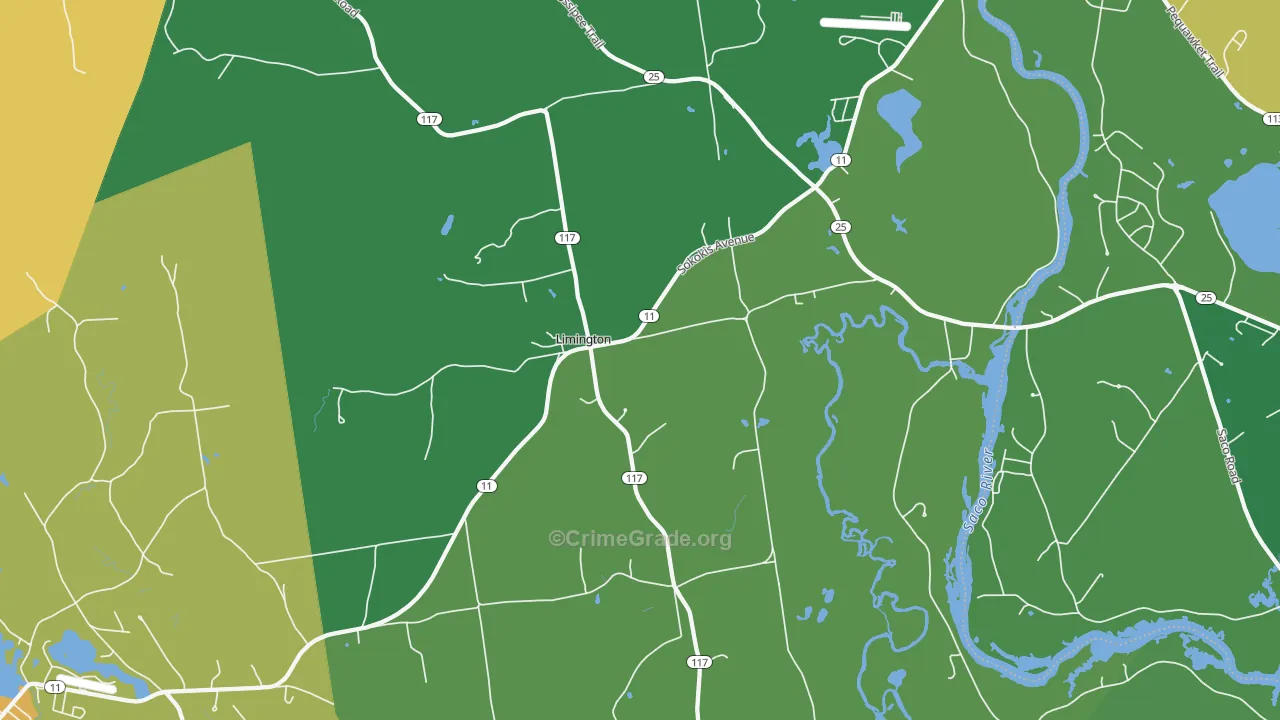 Limington, ME Map of Burglary Rates