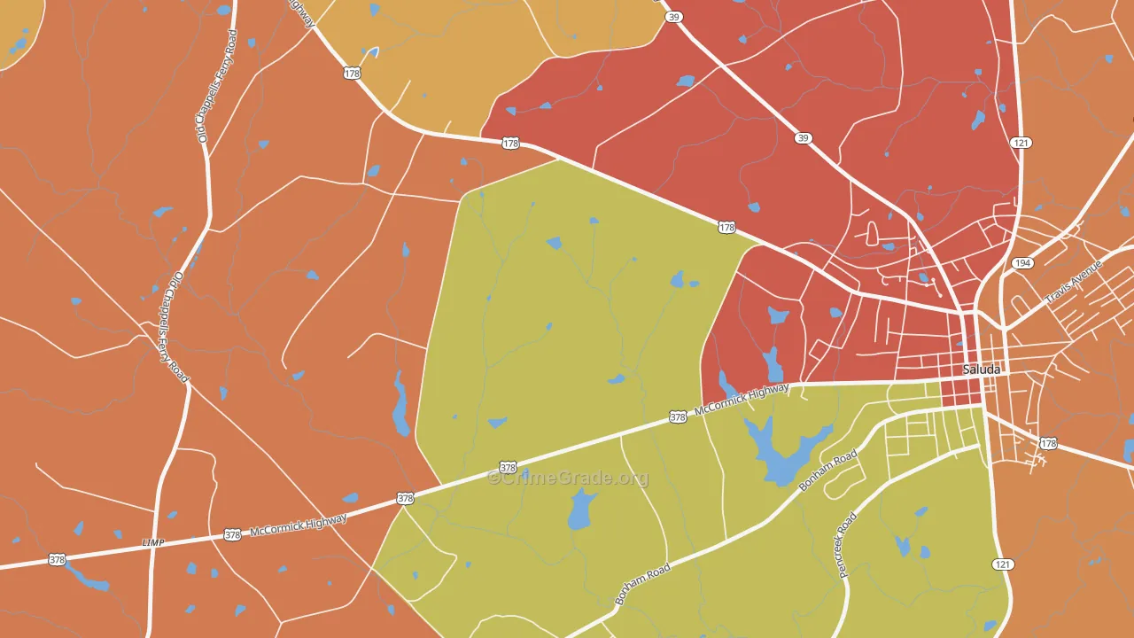 Limp, SC Map of Burglary Rates