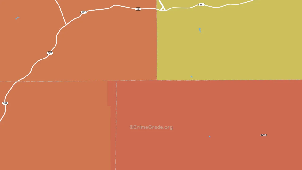 Linch, WY Map of Burglary Rates