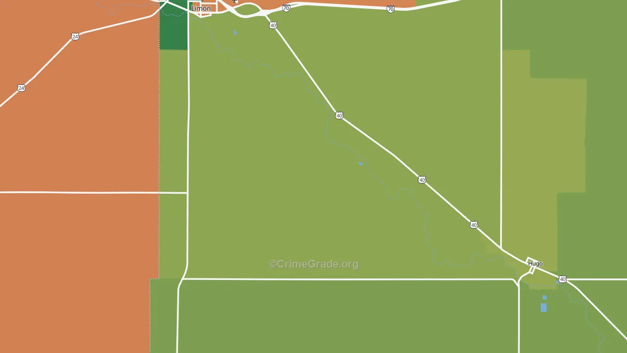 Lincoln County, CO Map of Burglary Rates