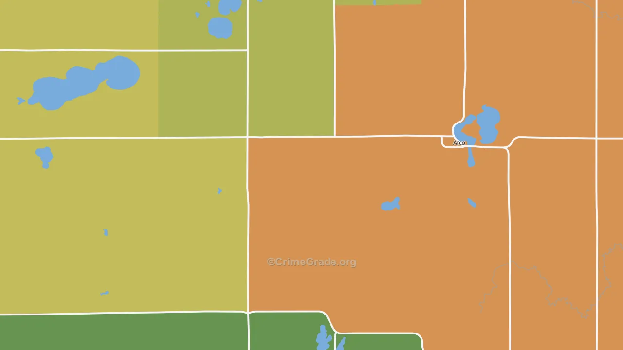 Lincoln County, MN Map of Burglary Rates