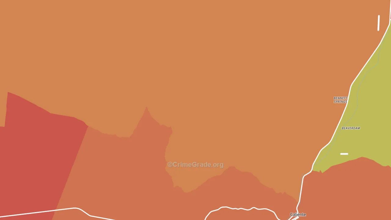 Lincoln County, NV Map of Burglary Rates