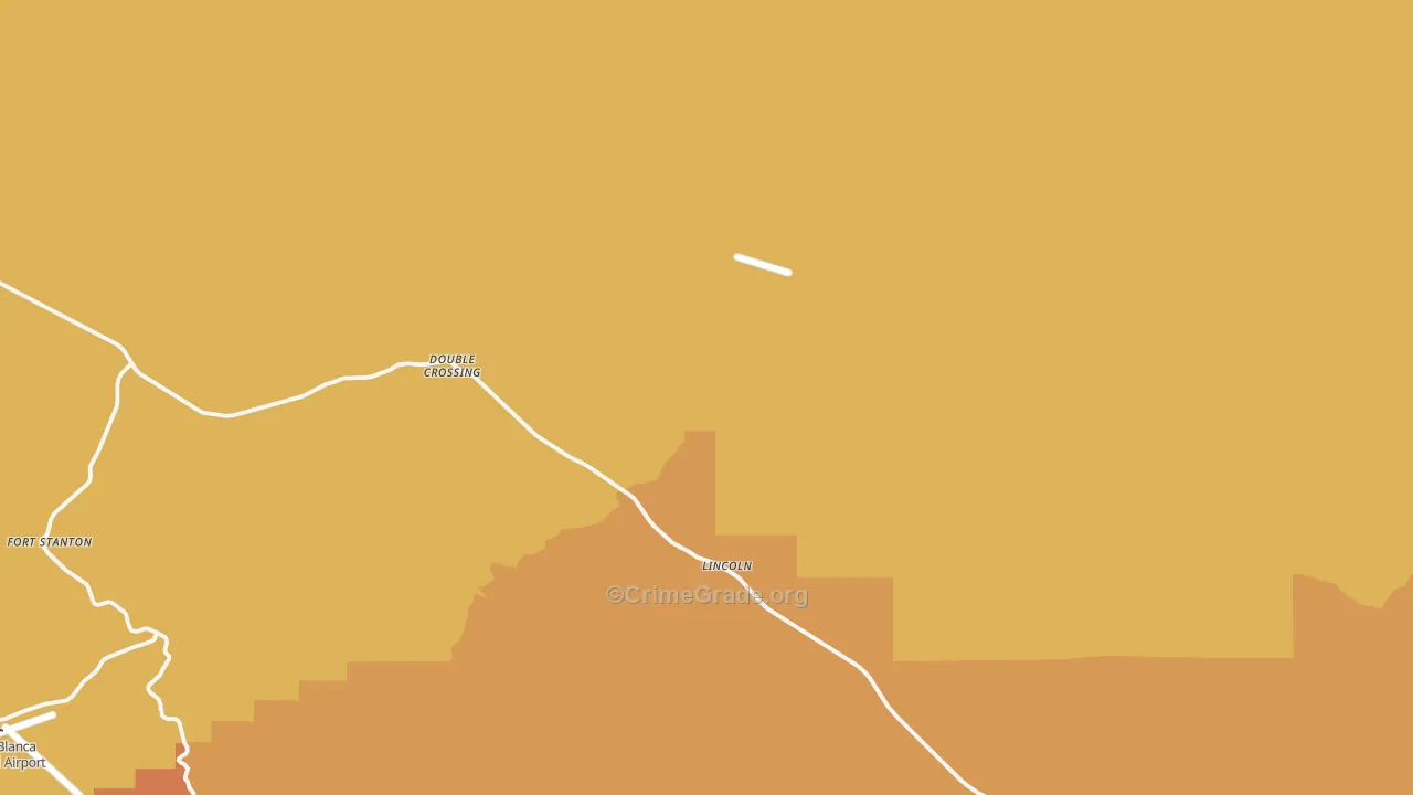 Lincoln, NM Map of Burglary Rates