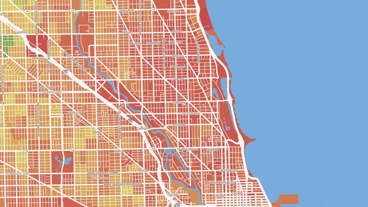 Lincoln Park, Chicago, IL Map of Burglary Rates