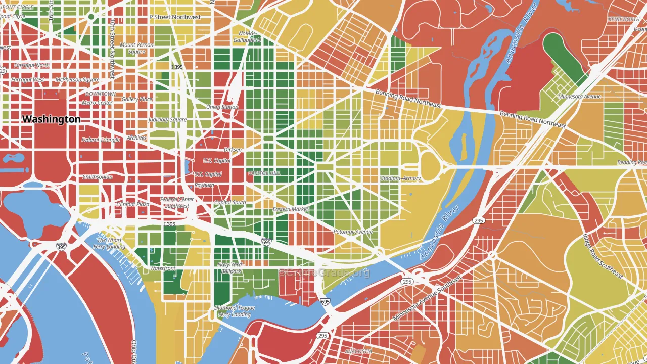 Lincoln Park, Washington, DC Map of Burglary Rates