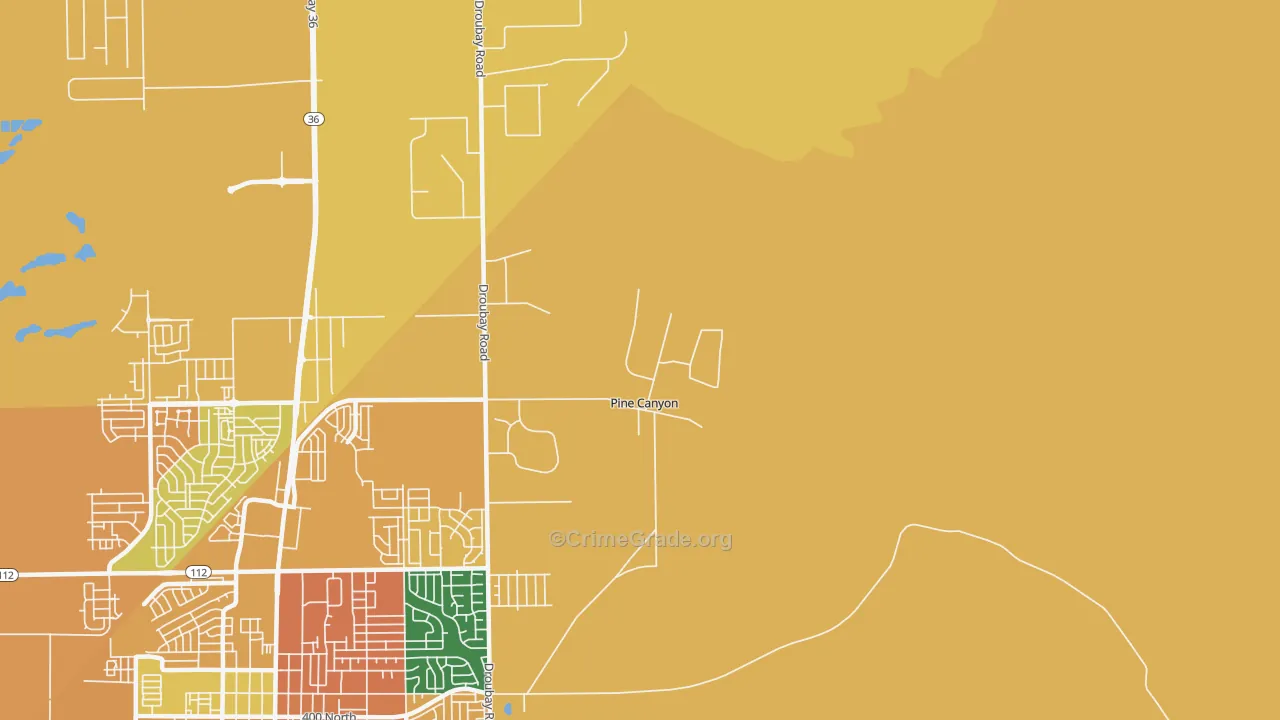 Lincoln, UT Map of Burglary Rates