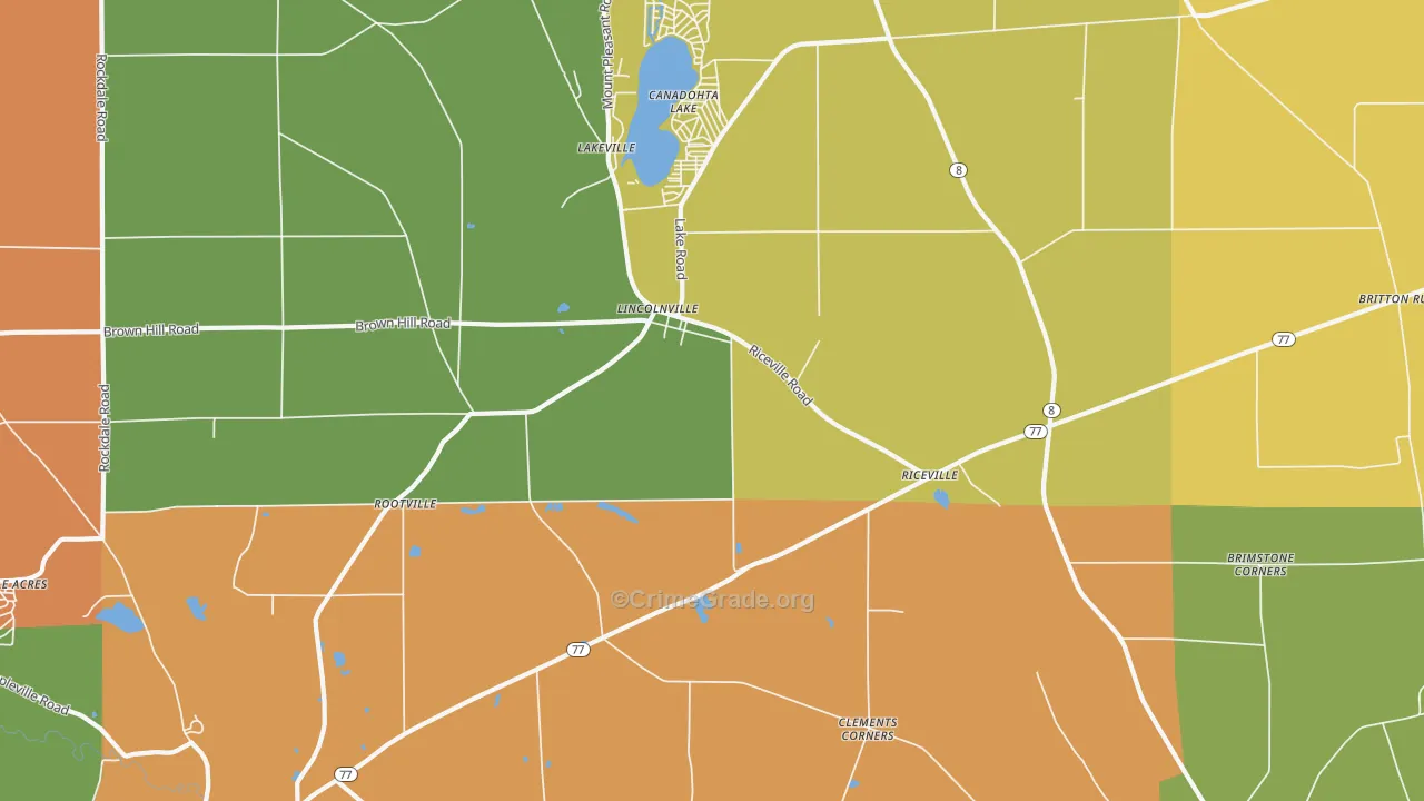 Lincolnville, PA Map of Burglary Rates
