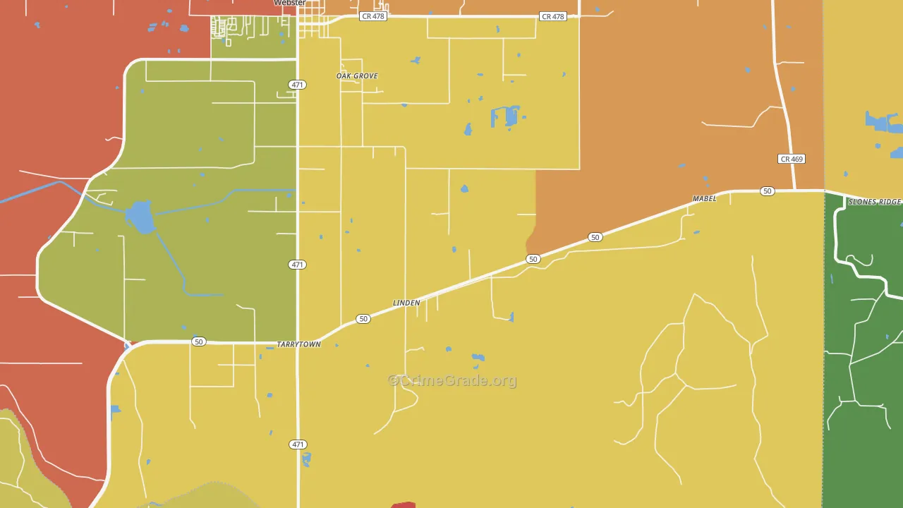 Linden, FL Map of Burglary Rates