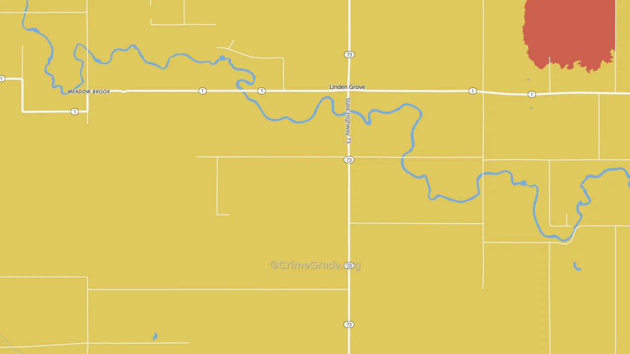 Linden Grove, MN Map of Burglary Rates