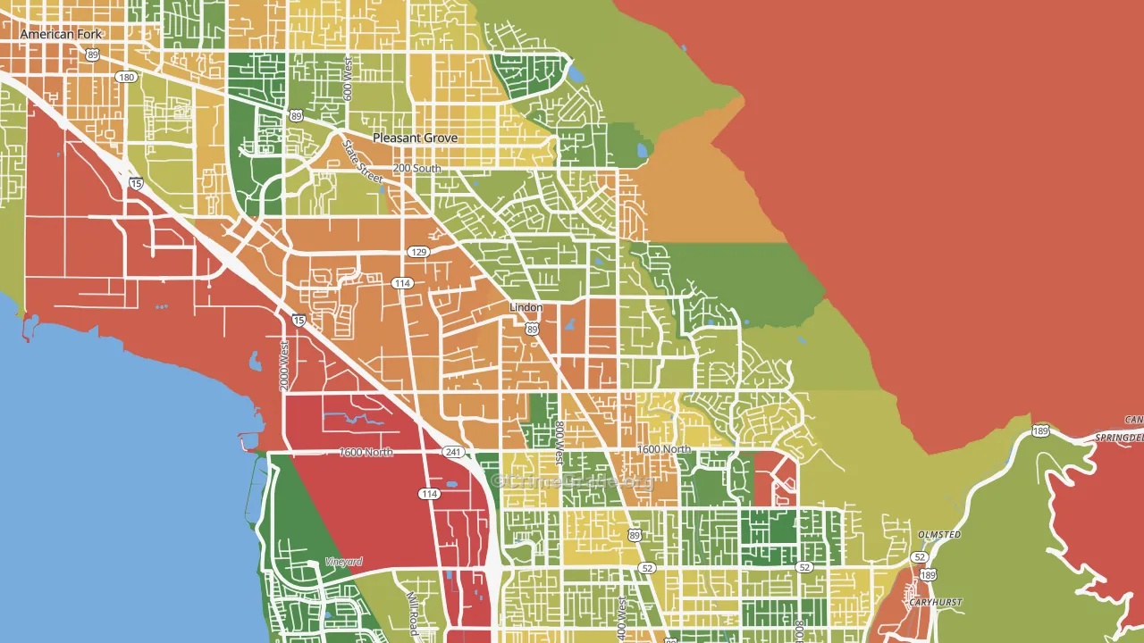 Lindon, UT Map of Burglary Rates