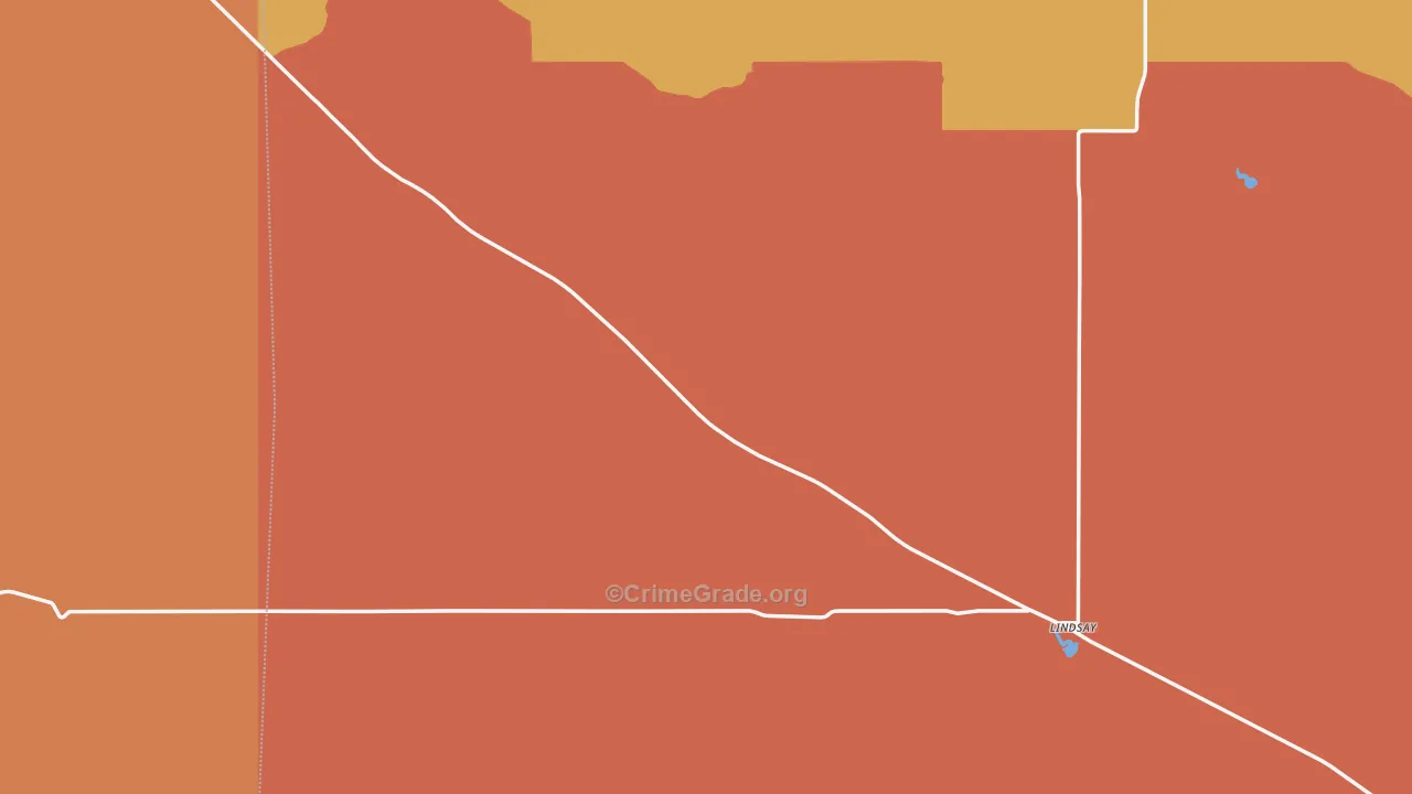 Lindsay, MT Map of Burglary Rates