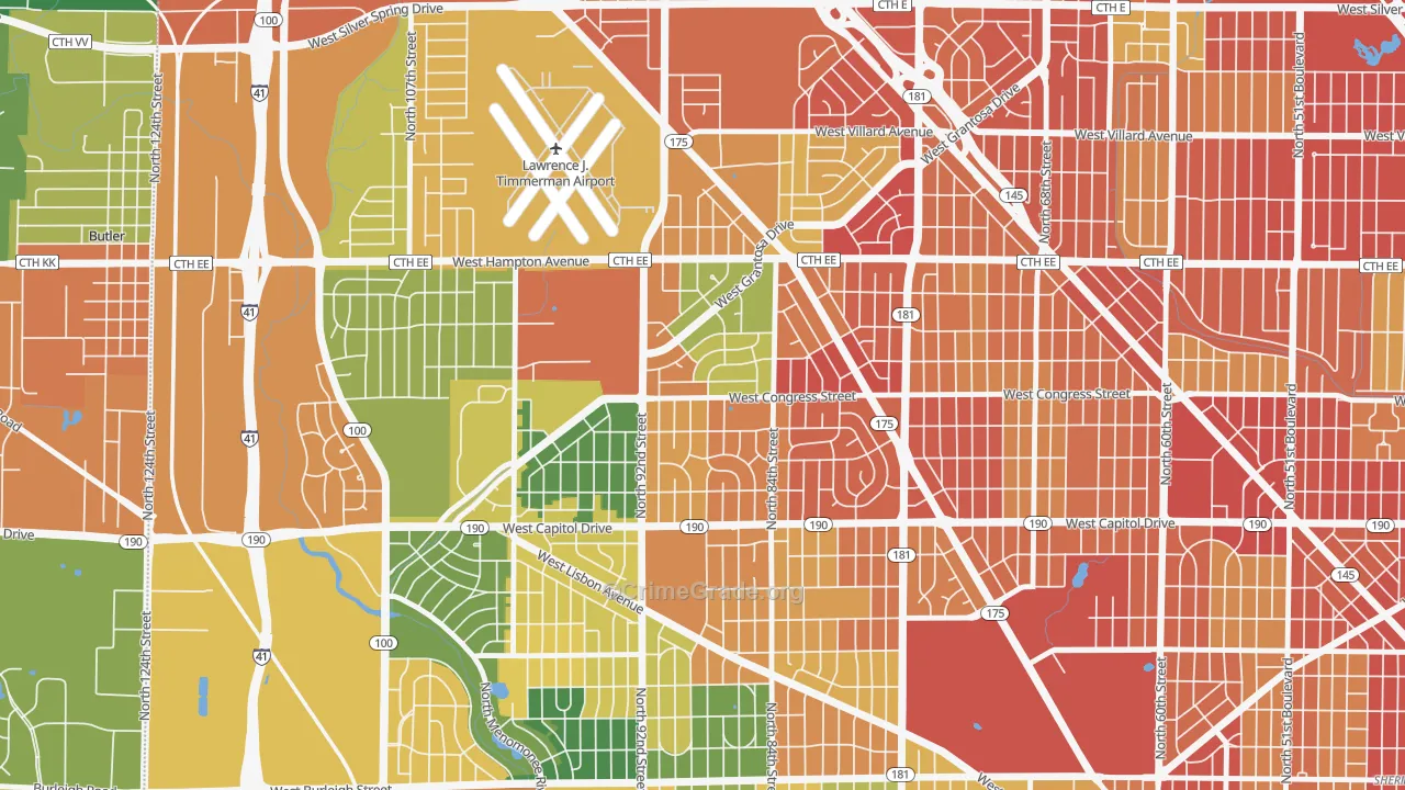 Lindsay Park, Milwaukee, WI Map of Burglary Rates