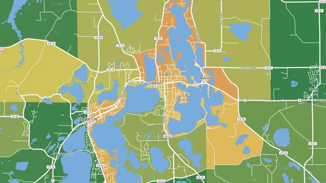Lindstrom, MN Map of Burglary Rates
