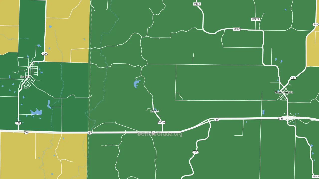 Lingo, MO Map of Burglary Rates