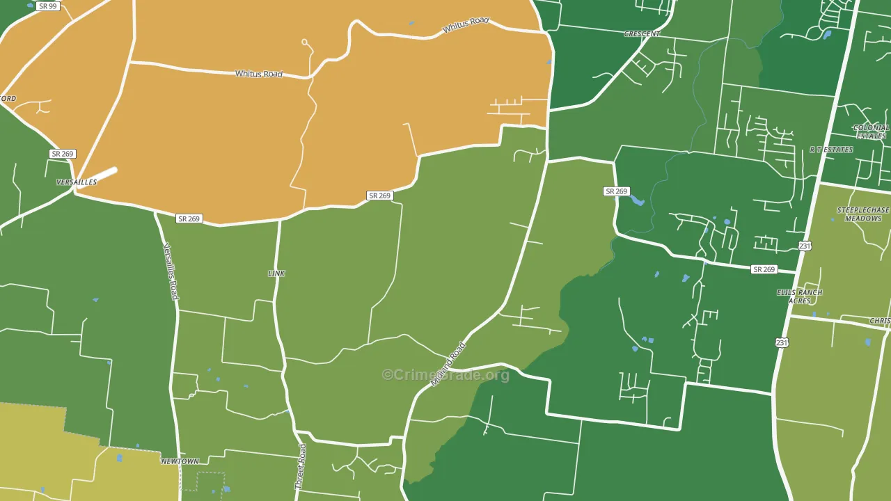 Link, TN Map of Burglary Rates
