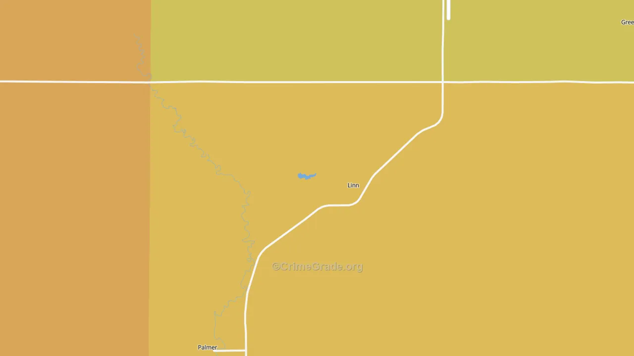 Linn, KS Map of Burglary Rates