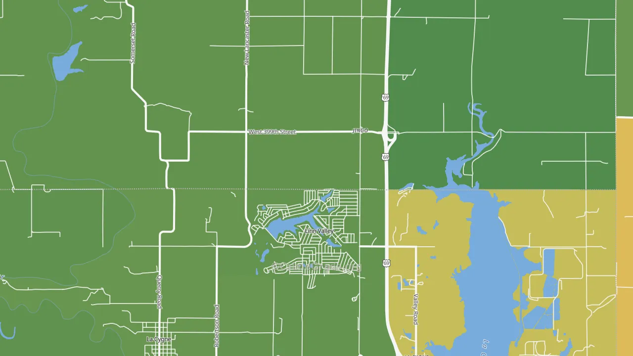 Linn Valley, KS Map of Burglary Rates