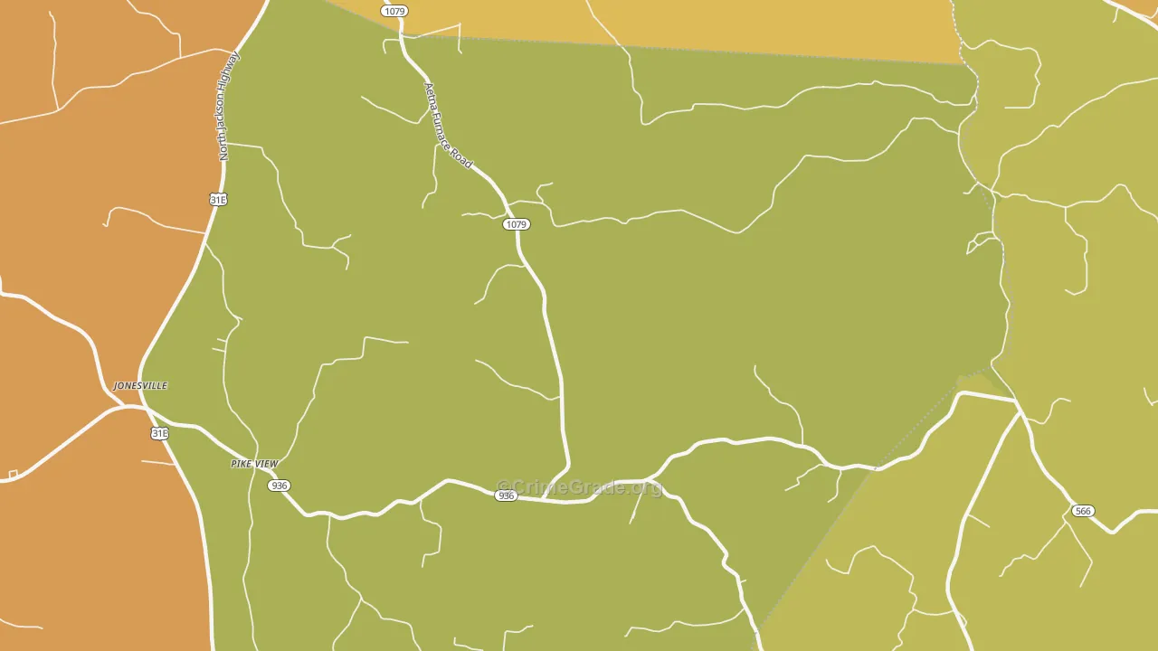 Linwood, KY Map of Burglary Rates