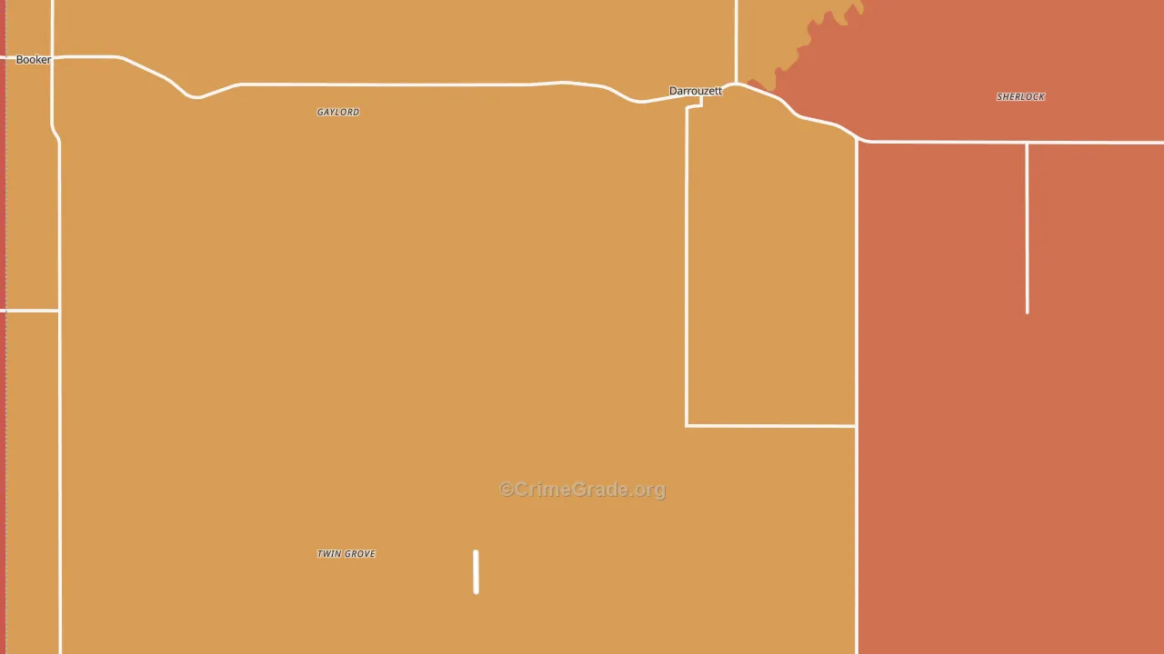 Lipscomb County, TX Map of Burglary Rates