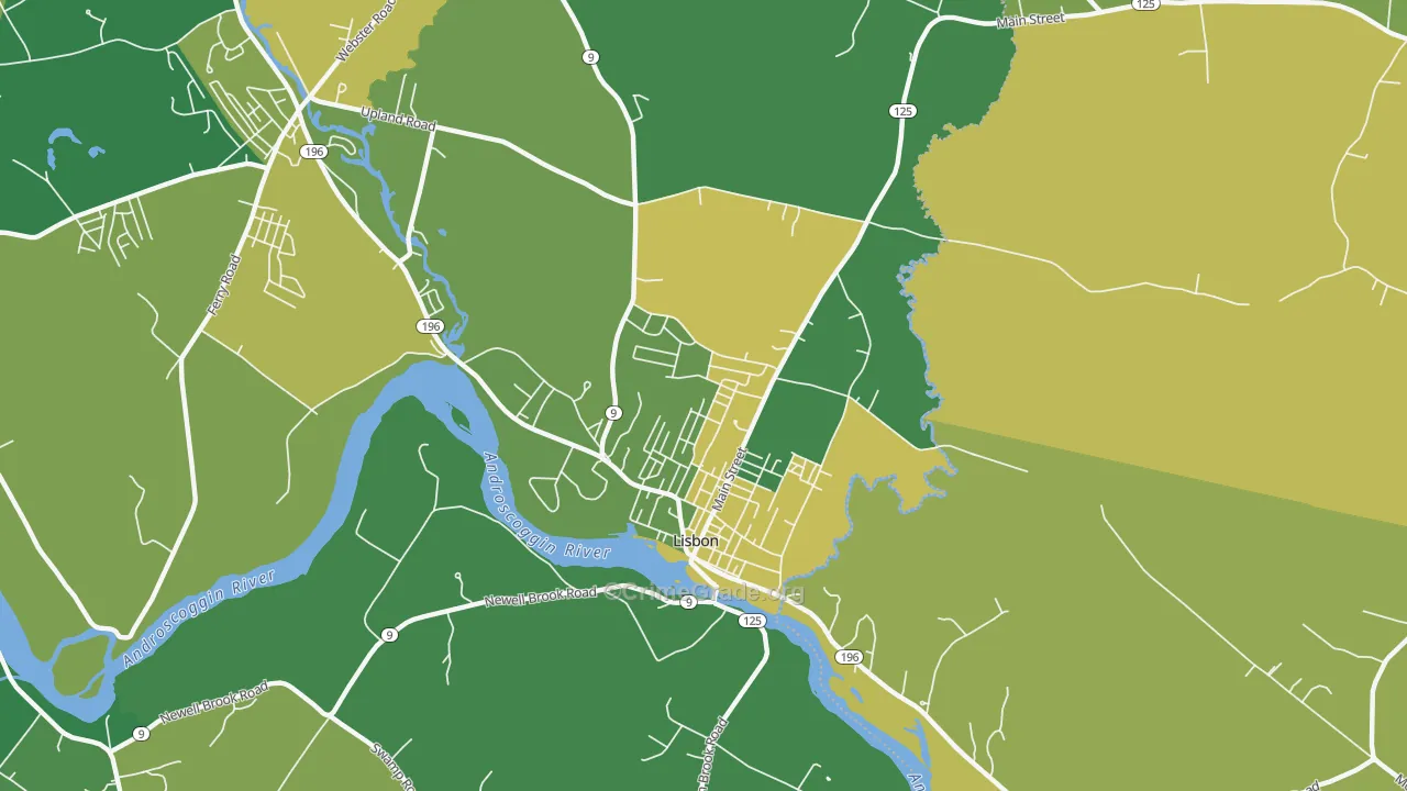 Lisbon Falls, ME Map of Burglary Rates