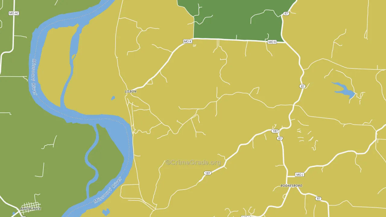 Lisbon, MO Map of Burglary Rates