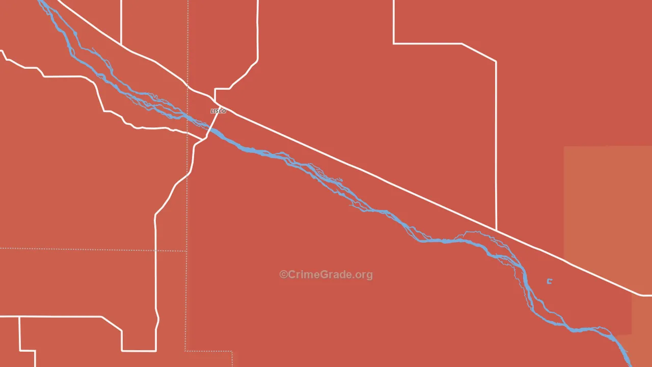 Lisco, NE Map of Burglary Rates