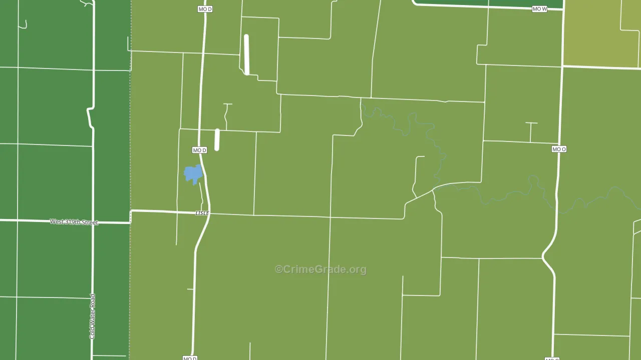 Lisle, MO Map of Burglary Rates